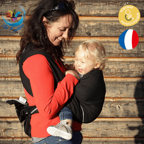 Echarpe unie couleur noire pour porter bébé