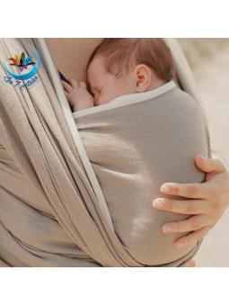 Echarpe portage bébé unie beige sable