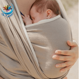Echarpe portage bébé unie beige sable