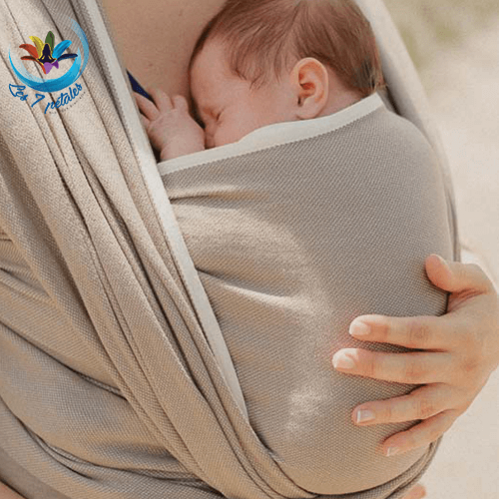 Echarpe portage bébé unie beige sable