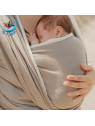 Echarpe portage bébé unie beige sable