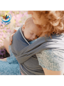Echarpe unie couleur anthracite pour porter bébé