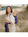 Echarpe portage bébé unie myrtille