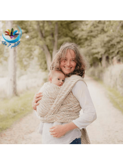 Echarpe Zèbre Beige portage traditionnel bébé Neobulle