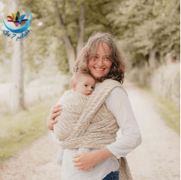 Echarpe Zèbre Beige portage traditionnel bébé Neobulle
