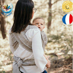 Porte bebe en matiere innovante respirante seacell jungle taupe