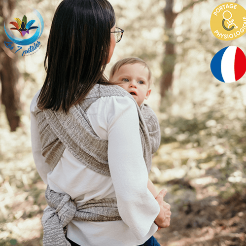 Porte bebe en matiere innovante respirante seacell jungle taupe