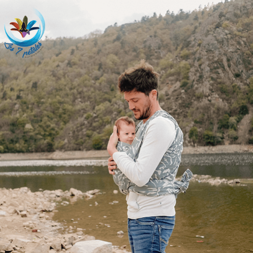 Nouveau porte bébé écharpe en tissu seacell : coton et algues naturelles
