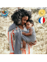 Echarpe porte-bébé sans noeud avec anneau gris vintage