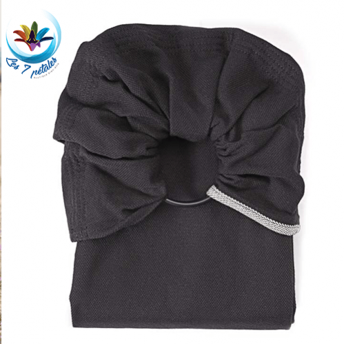 Echarpe porte bebe sans noeud avec anneau noire sling