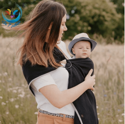 Echarpe Noire Sling avec anneau pour porter bébé