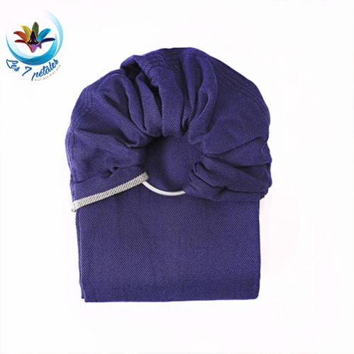 Echarpe porte bebe sans noeud avec anneau Bleu Frégate sling