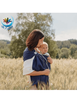 Echarpe Bleu Frégate Sling avec anneau pour porter bébé