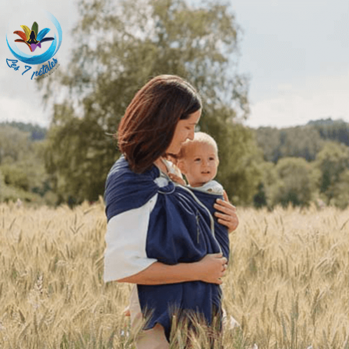 Echarpe Bleu Frégate Sling avec anneau pour porter bébé