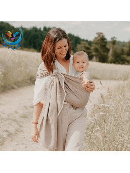 Echarpe Beige Sable Sling avec anneau pour porter bébé
