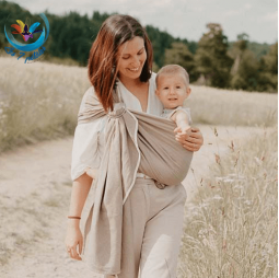 Echarpe Beige Sable Sling avec anneau pour porter bébé