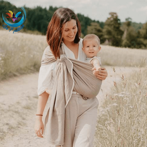 Echarpe Beige Sable Sling avec anneau pour porter bébé