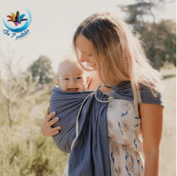 Echarpe Bleu Cobalt Sling avec anneau pour porter bébé