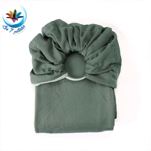 Echarpe porte bebe sans noeud avec anneau Vert Eucalyptus sling