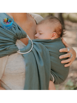 Echarpe Vert Eucalyptus Sling avec anneau pour porter bébé