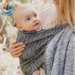 Echarpe porte bebe sans noeud avec anneau Jungle Monochrome sling