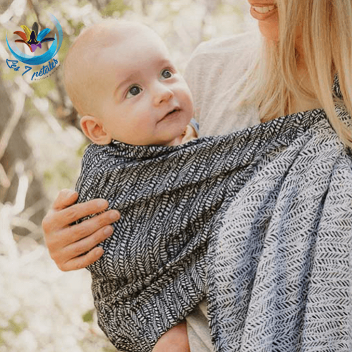 Echarpe porte bebe sans noeud avec anneau Jungle Monochrome sling