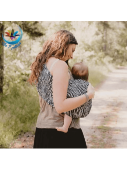 Echarpe Zèbre Noir Sling avec anneau