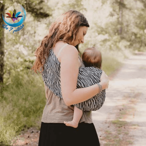 Echarpe Zèbre Noir Sling avec anneau