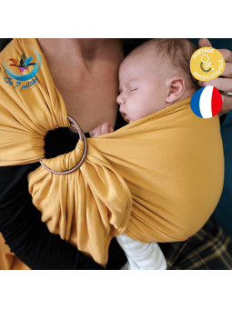 Echarpe de portage bébé avec anneau Ambre
