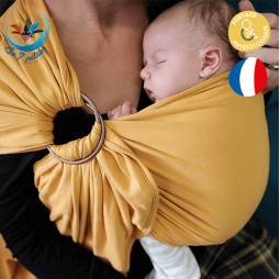 Echarpe de portage bébé avec anneau Ambre