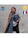 Echarpe de portage bébé avec anneau Bleu
