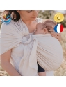 Echarpe de portage bébé avec anneau Ecru