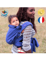 Porte-bébé Mei Tai Préformé couleur encre bleue fabriqué en France