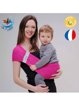 Porte bébé d’appoint Hop ! Là ! Modele Fushia en Coton Oeko Tex Standard 100