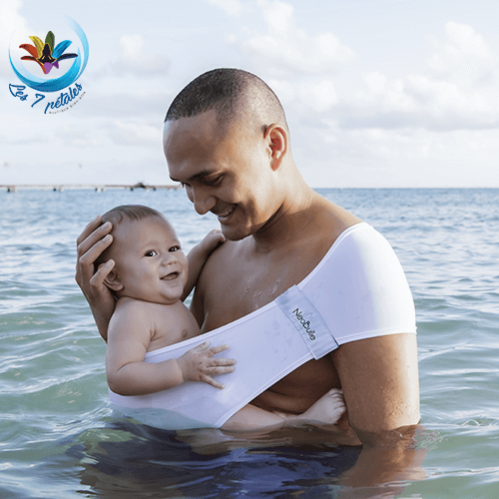 Echarpe aquatique spécial jeux d'eau avec bébé marque neobulle