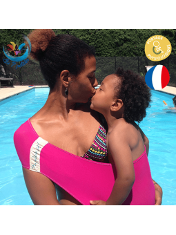 Echarpe rose d'appoint pour activité aquatique avec bébé jusqu'à 3 ans