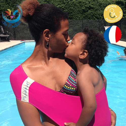 Echarpe rose d'appoint pour activité aquatique avec bébé jusqu'à 3 ans