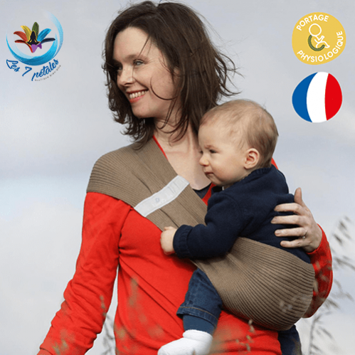 Hop'la porte-bébé ergonomique ficelle marron