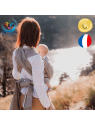 Echarpe portage bébé unie gris vintage