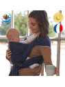 Echarpe traditionnelle porte-bébé couleur unie bleu fregate