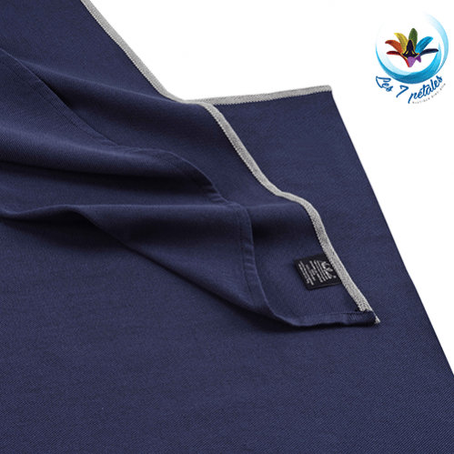 Echarpe traditionnelle porte-bébé couleur unie bleu frégate