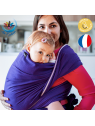 Echarpe couleur unie myrtille pour porter bébé sergé brisé