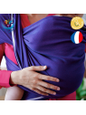 Echarpe de portage traditionnelle couleur myrtille